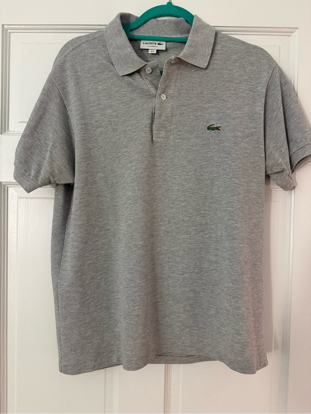 Men’s Lacoste classic fit polo gray Sz S